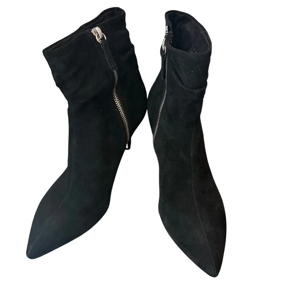 Bella Vita Danielle Black Suede Leather Slouchy Pointed Toe Bootie 7.5M - NWOB